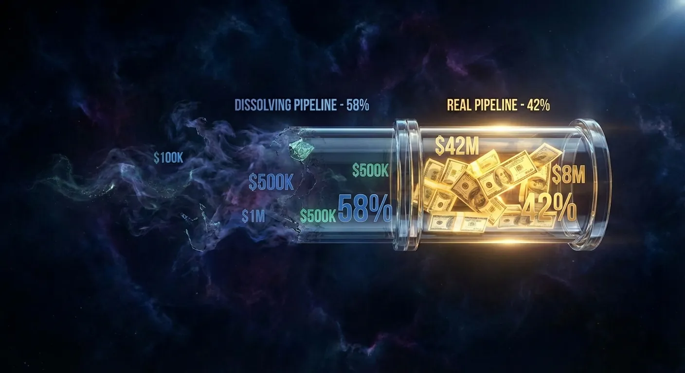 A glass pipeline where 58% of the revenue is dissolving into smoke